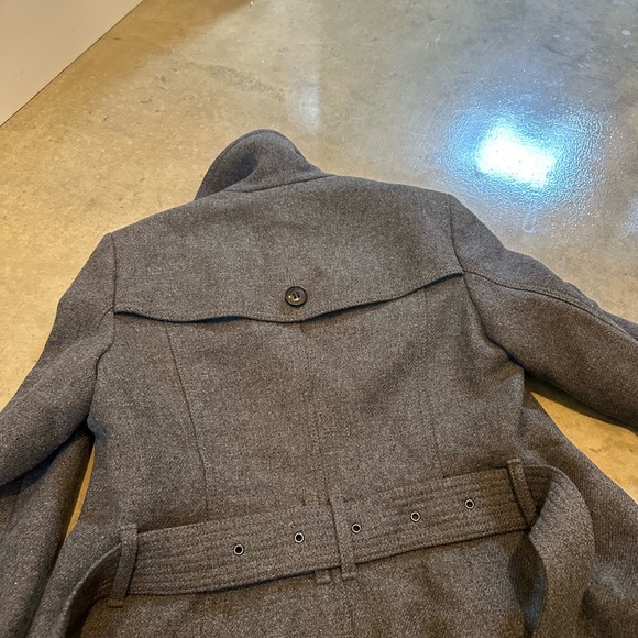 Burberry Brit Women’s Funnel Neck Wool Cashmere Trench Coat (Grey, Size: 0) - Picture 13 of 14